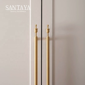 Santaya Solid Brushed Brass Handles Kitchen Cabinet Pulls Bedroom Wardrobe Drawer <strong>Knobs</strong> Furniture Handle - Product Image 1
