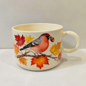 Mug à café en céramique personnalisé peint à la main avec un pinson - Cadeau de vacances personnalisé - Product Image 3