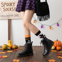 Vente en gros de chaussettes fantaisie d'Halloween en coton et élasthanne respirant, confortable et doux, différents styles, logo personnalisé