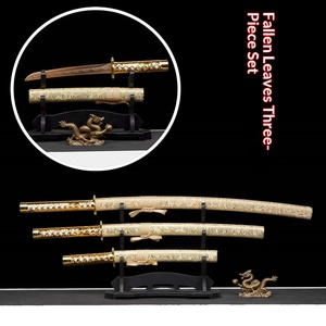 Set di Tre Pezzi Luo Ye in Acciaio ad Alto Contenuto di Manganese, Spada Samurai <span class=keywords><strong>Giapponese</strong></span> Forgiata a Mano, Lavorazione Meticolosa, Oggetto da Collezione - Product Image 2