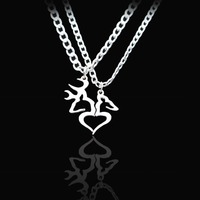 Collier avec pendentif en forme de cœur de cheval et de cerf, puzzle animal, meilleurs amis, cadeaux d'amitié, colliers BFF pour femmes et hommes