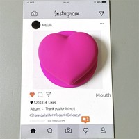 Support magnétique en acrylique en forme de cœur, couleur unie, style coréen, compatible avec les téléphones, offrant une fixation puissante