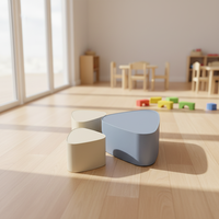 Ensemble de bancs souples triangulaires modernes (3 pièces) – Équipement de jeu intérieur pour écoles, sièges pour enfants, maternelle et préscolaire