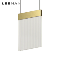 Petit luminaire suspendu rectangulaire en acrylique à hauteur réglable