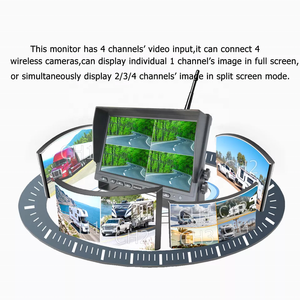 شاشة مراقبة لاسلكية رقمية iPoster مقاس 10.1 بوصة مع عرض رباعي وشاشة IPS للرؤية الخلفية مع كاميرا قابلة للشحن بالطاقة الشمسية وبطارية 9000 مللي أمبير - Product Image 2