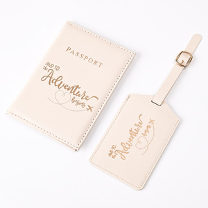 ชุดปกหนังสือเดินทาง PU ลายตัวอักษร พร้อมป้ายติดกระเป๋าเดินทาง แบบพกพา ทนทาน แฟชั่น หรูหรา นุ่มสบาย กันน้ำ สำหรับการเดินทาง ขายส่ง - Product Image 5