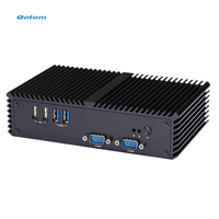 Mini PC Industrial Sin Ventilador Qotom con Procesador Intel Core I5 de Doble Núcleo, 32 GB de RAM DDR3, SSD NVMe Integrado, LAN Dual, 6 Puertos COM