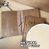 Carpeta de Menú Clásica con Cordón Elástico, Tamaño A4, Logotipo Grabado Personalizado, Cubierta de Madera, Elegante, para Restaurante u Hotel