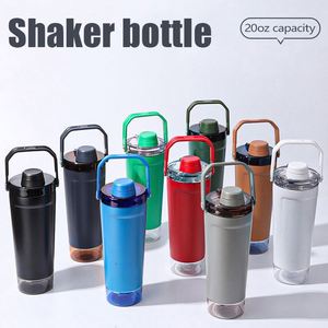 Custom logo 20oz Leakproof Insulated Stainless Steel <b>Shaker</b> Cup BPA-Free Double Wall Powder Coated Protein Shakes <b>Bottle</b> - Product Image 3