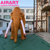 Mamouth et éléphant gonflables en peluche personnalisés, animaux préhistoriques réalistes pour événements et fêtes en plein air