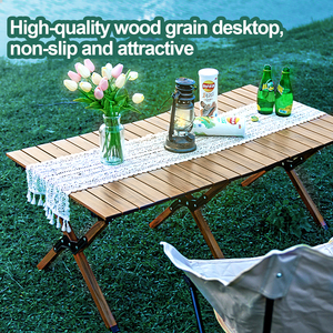 โต๊ะเหล็กคาร์บอนแบบพับได้โต๊ะม้วนไข่แบบพกพาสำหรับตั้งแคมป์กลางแจ้งปิกนิก - Product Image 5