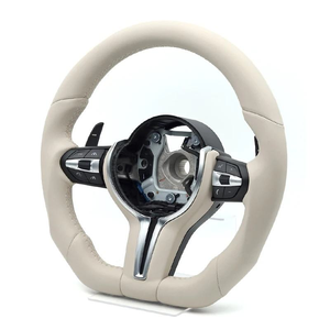 Volante Deportivo <span class=keywords><strong>Beige</strong></span> Compatible con BMW F30 F32 F10 F20 F22 F07 F01 E46 E90 M3 M4 M5 M7 Serie 3 Serie 5 Accesorios para Automóviles - Product Image 1