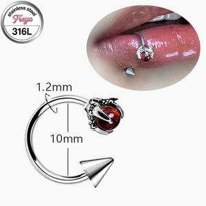 Freya 16G Anillos para Labio de Acero Inoxidable, Joyería para Piercings: Anillo Herradura, <span class=keywords><strong>Labret</strong></span>, Barbell Espiral, Pendientes para Hélice y Tragus, Aro para Septum - Product Image 4
