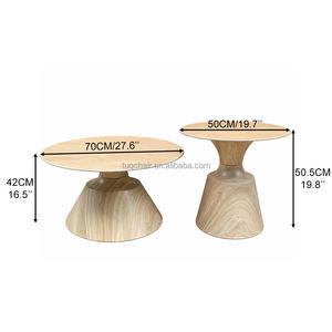 Ensemble de table basse ronde en dalle de roche TUQ pour le salon, idéal pour les soirées cinéma, table d'appoint pour canapé, table d'angle pour collations - Product Image 2