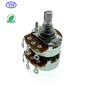 Potentiomètre rotatif double de haute qualité, axe métallique rond de 24 mm, 1k 2k 5k 10k 20k 50k 100k 220k 500k 1M 2.2M, pour pièces de guitare - Product Image 2