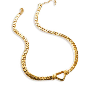 Collar con Colgante en Forma de Corazón de Acero Inoxidable Chapado en Oro de 18K para Mujer - Product Image 1