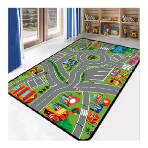 Baby Krabbel matte verdickt Baby Wohnzimmer Kinder Boden matte Urban Runway Verkehr Auto Spur Kinder teppich