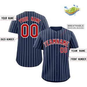 เสื้อเบสบอลแบบกำหนดเองลายเส้นสำหรับผู้ใหญ่แบบยูนิเซ็กซ์ ปักชื่อและหมายเลขได้ตามต้องการ ระบายอากาศได้ดี เหมาะสำหรับทีม - Product Image 2