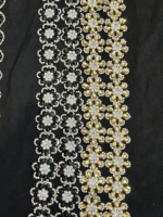 Applique thermocollante de luxe en strass et perles, motif en cristal sur base noire, pour décoration de robes de mariée, de robes de soirée et de vêtements