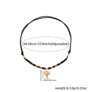 Kalung perhiasan buatan tangan manik silinder, cincin Resin gigi hiu Retro, kalung perhiasan untuk pria dan wanita, hadiah pesta - Product Image 3
