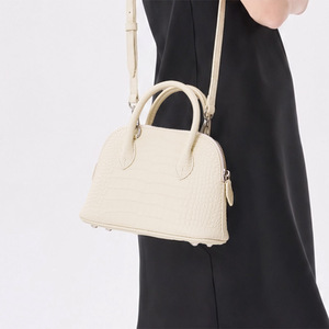 Sac en cuir véritable motif crocodile pour femme, grande capacité, sac à main de banlieue, sac à bandoulière zippé, sac de plage rétro, sac bowling - Product Image 4