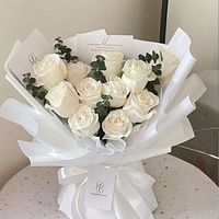 Bouquet de roses blanches - Cadeau d'anniversaire pour petite amie et meilleure amie. Cadeau romantique imperméable et recyclable