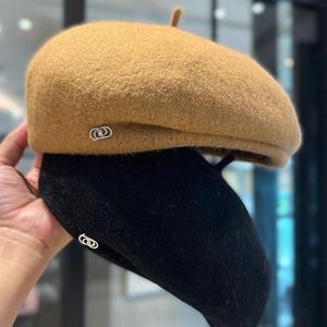 Béret épais en feutre de laine vintage français personnalisé pour femmes automne hiver bonnets élégants chapeau d'artiste - Product Image 4
