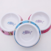 Fournitures pour animaux de compagnie Vente en gros Motif d'impression multicolore Bol en mélamine monochrome Petit bol Fond intime Antidérapant Modèle 5029