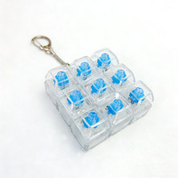 Custom Logo Cartoon Anime Design Acrylic Mechanical Keyboard Keychain Keycap Fidget Clicker Stress Relief Toy with LED Light
