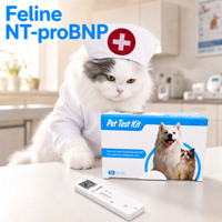 Kit de test rapide quantitatif NT-proBNP pour chats – Biomarqueur cardiaque pour maladies cardiaques chez le chat, cardiomyopathie hypertrophique – Immunoessai vétérinaire
