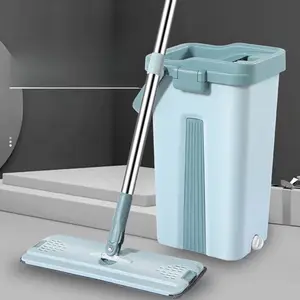 Factory Supply Household Cleaning Tool High Quality Dry And Wet Mop Household Flat Mop And Bucket Set