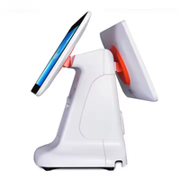 Système de point de vente tout-en-un de 15,6 pouces avec écran tactile double, système de point de vente Android, imprimante, scanner, terminal de caisse