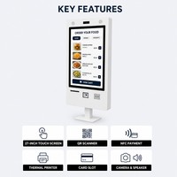 Kiosco de Autoservicio de 27 Pulgadas para Pedidos de Comida, Kiosco Automático con Pantalla Táctil, Máquina de Pedidos Automática para Restaurantes