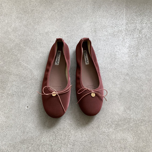Chaussures bateau plates de style français à semelle souple pour femme, à talon bas, boutonnées, couleur unie, avec nœud léger, pour usage quotidien, chaussures pour adulte - Product Image 2