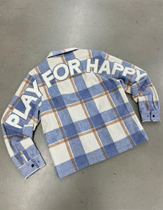 Camicie di flanella <span class=keywords><strong>a</strong></span> <span class=keywords><strong>quadri</strong></span> invernali da <span class=keywords><strong>uomo</strong></span> con lettere personalizzate logo ricamato Streetwear camicie di flanella oversize con cerniera <span class=keywords><strong>a</strong></span> maniche lunghe per <span class=keywords><strong>uomo</strong></span> - Product Image 2