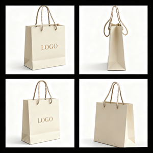 Custom Handmade Eco-Friendly Recycled Materials Kraft <strong>Paper</strong> Luxury <strong>Logo</strong> Screen <strong>Printed</strong> Fur Shopping Gift <strong>Bag</strong> <strong>with</strong> Handles - Product Image 3