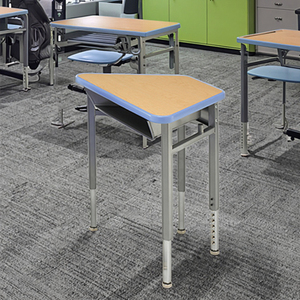 Tavolo da studio scuola regolabile in legno, comodo in metallo, con sedia, per la scuola materna, sedia da scrivania per bambini - Product Image 1