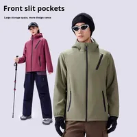 Veste de randonnée coupe-vent avec logo d'entreprise personnalisé, capuche, imperméable, doublure en maille, légère, softshell, veste d'hiver pour hommes, uniforme