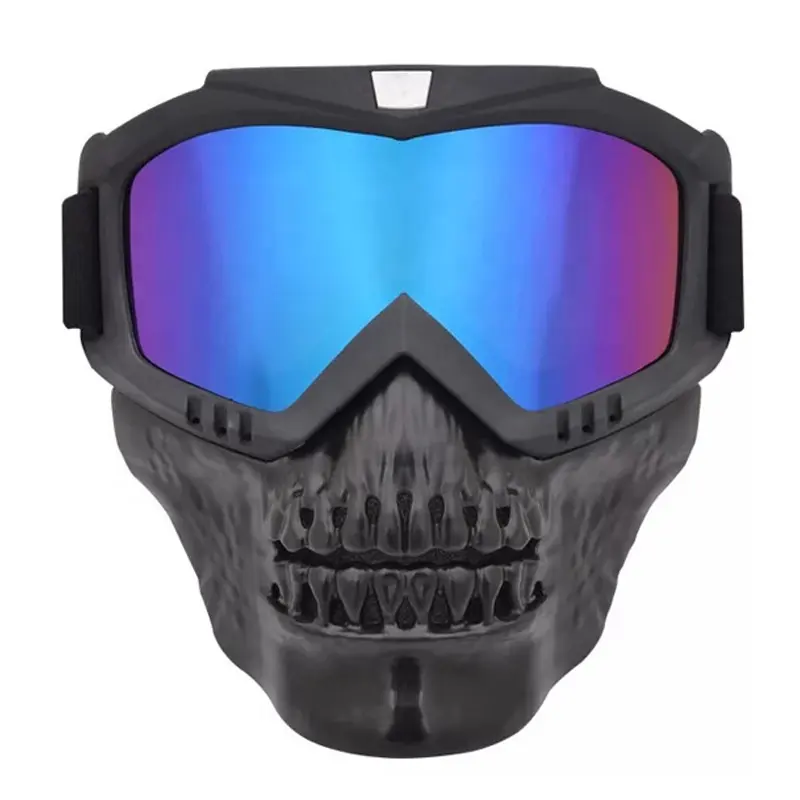 Masque buccal tactique CS, 1 pièce, cache-nez à lentille coupe-vent pour moto, cross-country, casque d'équitation