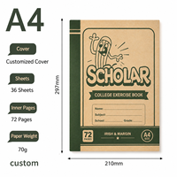 Cahier d'exercices scolaire africain OEM, agrafé, ligné anglais, couverture en carton blanc, pour la pratique en classe, direct usine