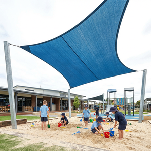 Voile d'ombrage robuste en HDPE pour aire de jeux commerciale - Auvent anti-UV 185 GSM avec acier inoxydable 316 renforcé - Product Image 1