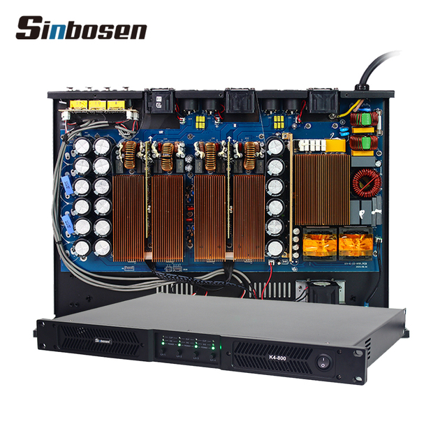 K4-800 AC90v-270v Power Amplifier 800 Watt Perfect Sound 1u 4 Channel