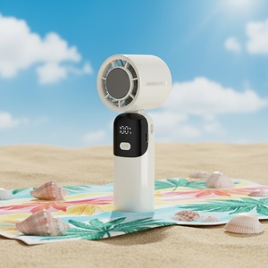 Ventilador de Mano Portátil Recargable por USB, Motor sin Escobillas, Refrigeración por Semiconductor de Alta Velocidad, Diseño Plegable, Pantalla Digital - Product Image 1