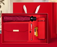 Coffret Cadeau Personnalisé Parapluie d'Affaires, Tasse Isotherme, Agenda Haut de Gamme, Bloc-Notes, Clé USB – Idéal Fête des Pères