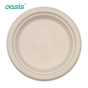 Assiettes en papier en bambou jetables écologiques de 6 pouces 100% compostables robustes, anti-graisse et biodégradables au micro-ondes - Product Image 3