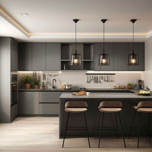 Fabricante de Gabinetes de Cocina Personalizados, Modernos, Modulares, de Madera, Conjuntos Completos de Gabinetes de Cocina de Melamina RTA - Product Image 5