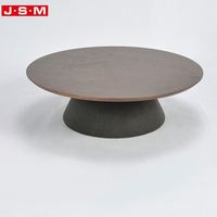 Nordischer Moderner Klassischer Wohnzimmer-Garten Schwarzer Runder Kleiner Tisch Kreisförmiger Massivholz-Couchtisch