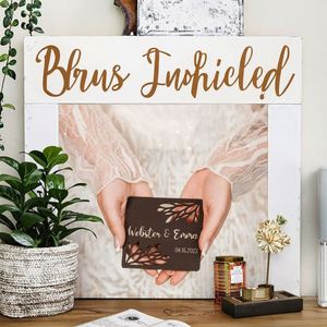 Antique Personalized Hollow Laser Engraved Wooden Wedding <b>Table</b> Coaster Creative Wood Crafts for Home Wall Signs Wooden - Product Image 3