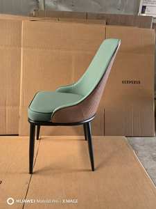 مقاعد جلدية معدنية حديثة فاخرة أثاث مطعم أريكة رخامية مقهى أبيض أسود طاولة مطعم مجموعات كرسي طعام - Product Image 3