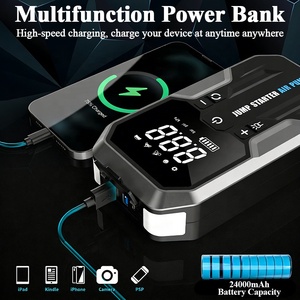 Avviatore d'Emergenza per Auto 4000A <span class=keywords><strong>12V</strong></span> 24000mAh, Batteria al <span class=keywords><strong>Litio</strong></span> Portatile con Power Bank e Compressore d'Aria - Product Image 4